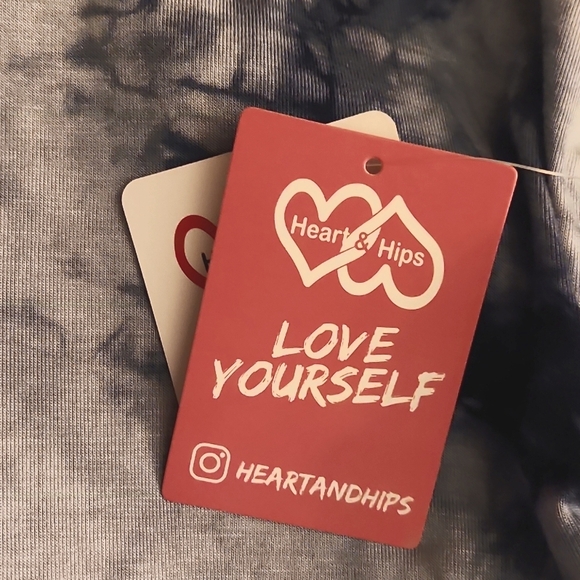 NWT Heart&Hips Blue tie dye hooded dress Sz Large - Picture 4 of 4